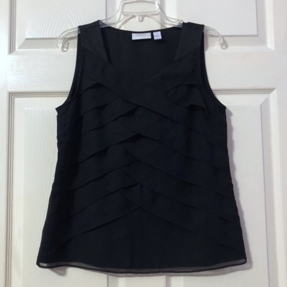 Chico’s Size 1 Black Sleeveless Shirt